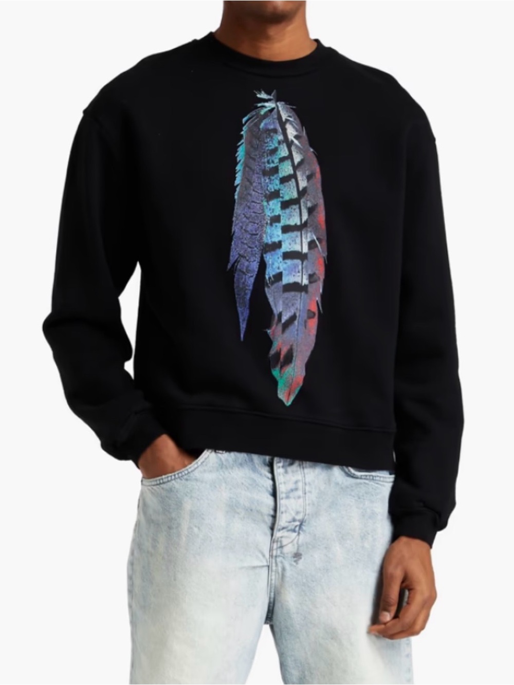 Marcelo Burlon Kekel crew neck Feather Print NWT